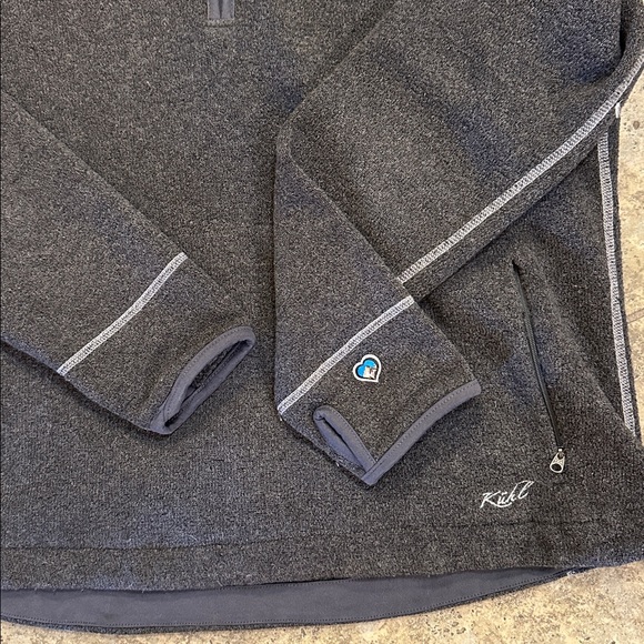 KUHL Women’s XL Charcoal Gray Quarter-Zip Fleece Hoodie - Picture 5 of 13